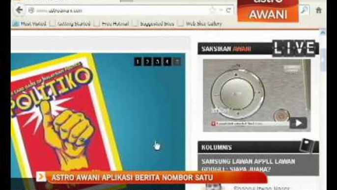 Astro Awani aplikasi berita nombor satu