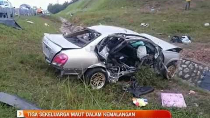 Tiga sekeluarga maut dalam kemalangan