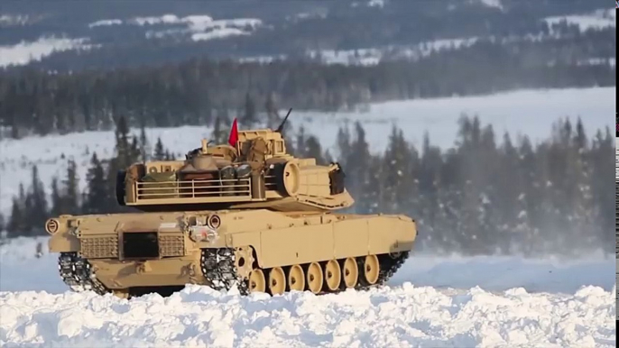 US and Norwegian tanks firing in Norway