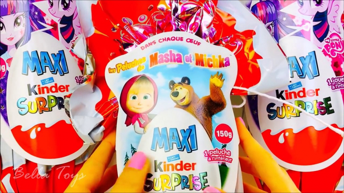 MLP MY LITTLE PONY  MASHA & THE BEAR  GIANT KINDER SURPRISE EASTER EGGS   TOYS FOR KIDS --EzpZIk3r_Q