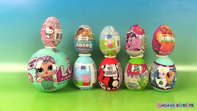 91.10 Oeufs Surprise Peppa Pig Hello Kitty Poupées LOL 10 Surprise Eggs Unboxing