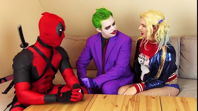 DEADPOOL gets Between JOKER & HARLEY QUINN - Real Life Superhero Movie | Superheroes | Spiderman | Superman | Frozen Elsa | Joker