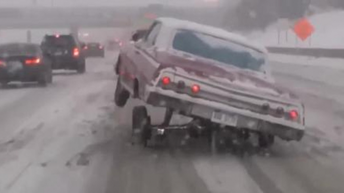 This Is Probably The Last Thing You Want When You're Driving Through Heavy Snow