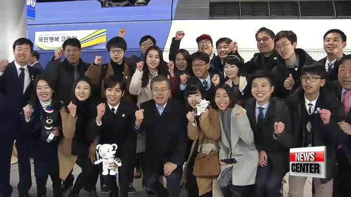 Lunch with South Korean President Moon Jae-in on exclusive presidential train to PyeongChang Winter Olympics