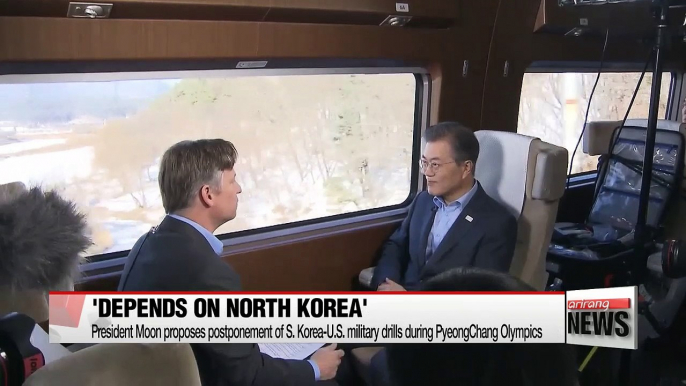 President Moon proposes postponement of S. Korea-U.S. military drills during PyeongChang Olympics