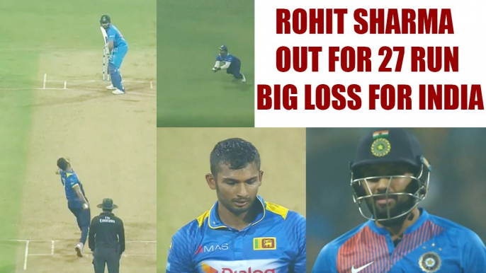 India vs SL 3rd T20I: Rohit Sharma dismissed for 27 runs , fails to perform on home ground |Oneindia