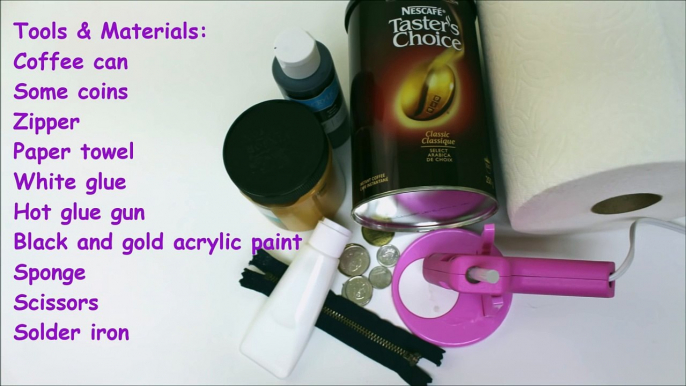 Recycling Ideas - DIY Piggy Bank from a Coffee Can - Recycled Bottles Crafts-TY_2n4lOVd0