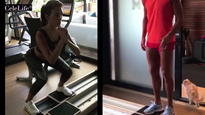 Cristiano Ronaldo and Pregnant Girlfriend Georgina Rodriguez legs workout together