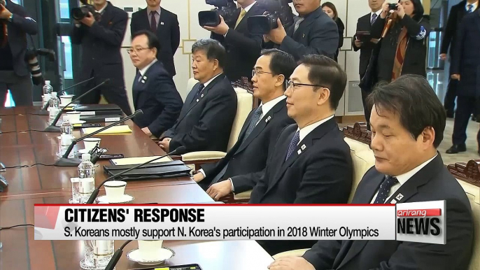 8 out of 10 S. Korean citizens in favor of N. Korea's participation in the Winter Olympics