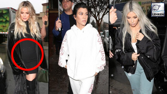 Khloe Kardashian FLAUNTS Baby Bump On A Date With Kim & Kourtney Kardashian