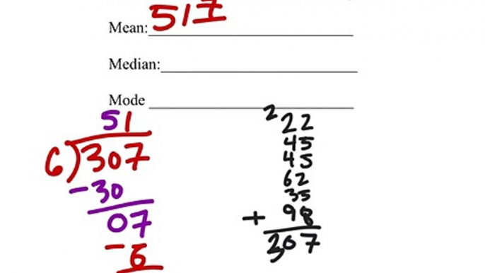 Mean Median Mode