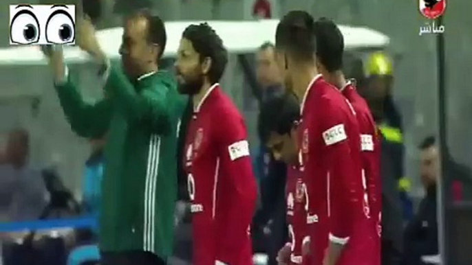 لحظة نزول حسام غالى فى مباراة اتليتكو مدريد ورد فعل جماهير الأهلى