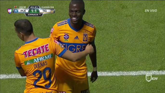 1-1 Gol de Enner Valencia  - Puebla 1-1 Tigres - Liga MX - 05.01.2018