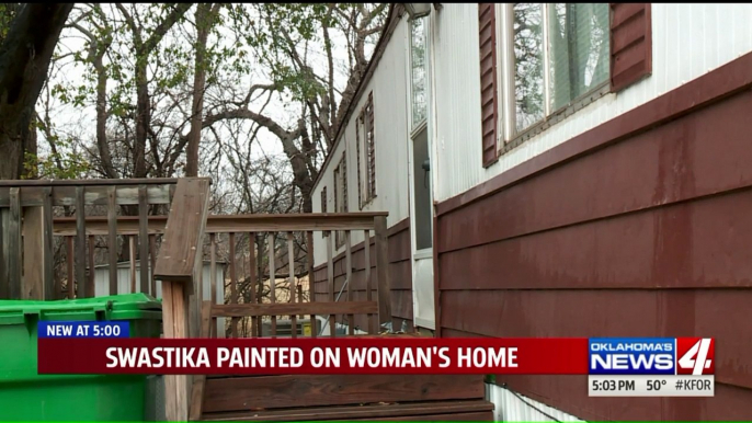 Woman Says She Woke Up to Find Swastika Painted on Her Home