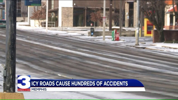 `It`s Like Driving on Glass:` Icy Roads Cause Hundreds of Accidents in Memphis