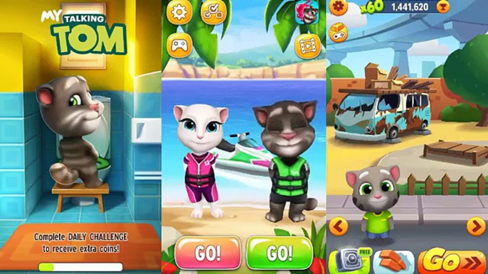 Tom Gameplay/My talking Tom Vs Talking tom Jetski Vs Talking tom Gold Run/Gameplay make for kid.Ep27