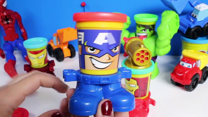 Play Doh Can Heads Captain America Iron Man Playdough Heads Superheroes Marvel Heroes Toy Videos