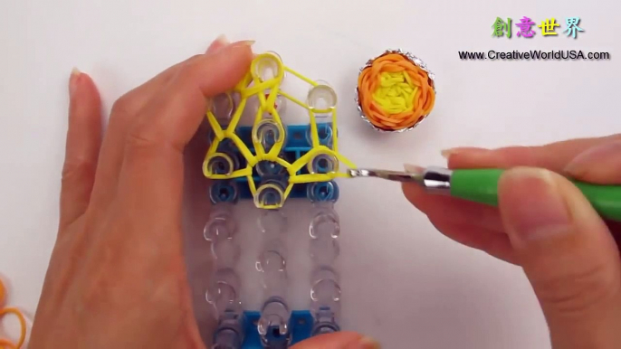 Rainbow Loom 蛋撻 Egg Tart charm - 彩虹編織器中文教學 Rainbow Loom Chinese Tutorial