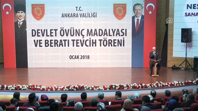 Şehit yakınları ve gazilere 'Devlet Övünç Madalyası ve Beratı Tevcih Töreni' - Vali Topaca - ANKARA