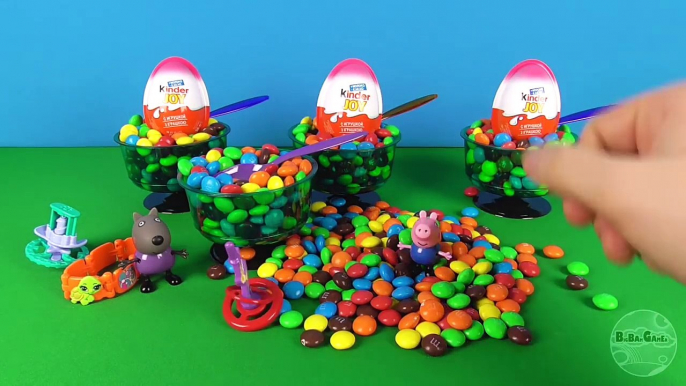 M&Ms Ice Cream Cups Hide & Seek Peppa Pig Toys with Kinder Joy Eggs by BigBAMGamer