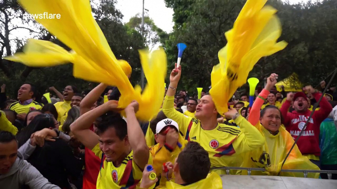 Colombian fans in Bogota go wild after last-minute equaliser against England