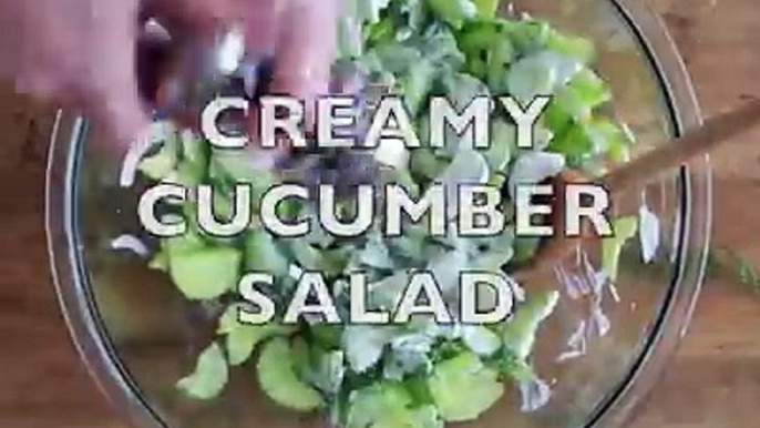 Creamy Cucumber Salad!  This has been a staple in my family for as long as I can remember!!Print or Pin: