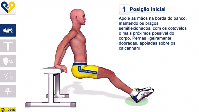 Braços definidos: Tricep bench dips