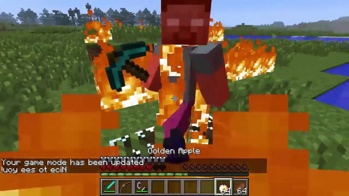 KID MEETS HEROBRINE IN MINECRAFT - NOT SCARED AT ALL