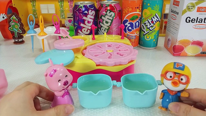 하프의 빙글빙글 젤리 메이커 장난감 뽀로로 와 젤리 만들기 놀이 how to make jelly DIY making jelly - jelly maker toys