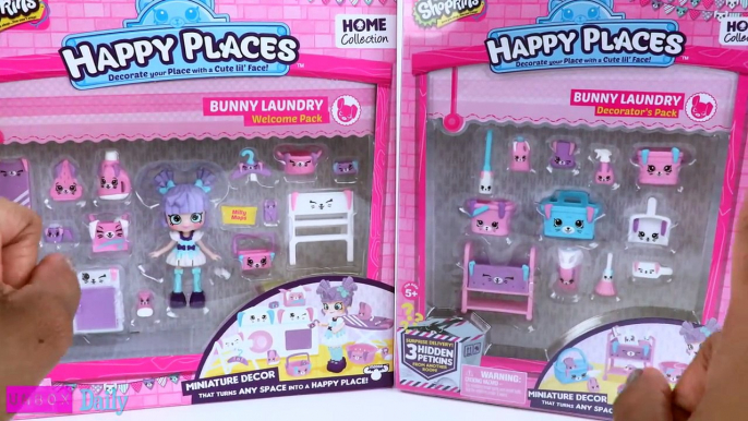 Unbox Daily: Shopkins Happy Places Bunny Laundry | PLUS Milly Mops and BLIND BAGS - 4K