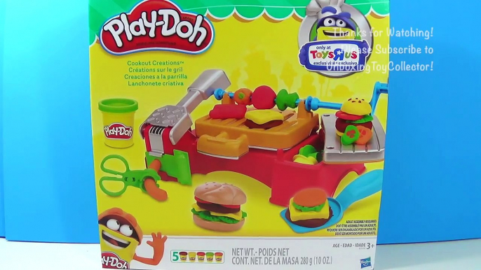 Unboxing Play Doh Cookout Creations New Playdough Grill Makes Play-Doh Hotdogs Hamburgers Kabobs
