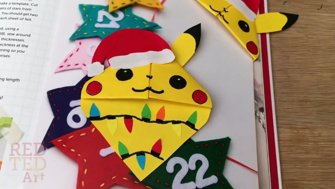 Christmas Pikachu Bookmark DIY - Easy Pokemon DIY - Pikachu DIY Gift (Paper Crafts)