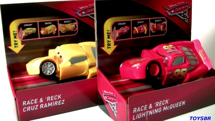 TOYSBR DISNEY CARROS 3 Bate e Quebra Cruz Ramirez e Relampago McQueen  Disney Pixar Cars 3 ToysBR