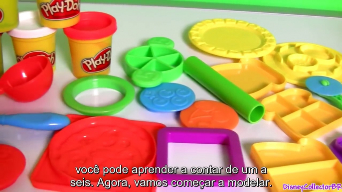Vamos Fazer Pizza com Massinhas Play-Doh Pizza pra Almoço TOYSBR | Play Doh Lunchtime Creations