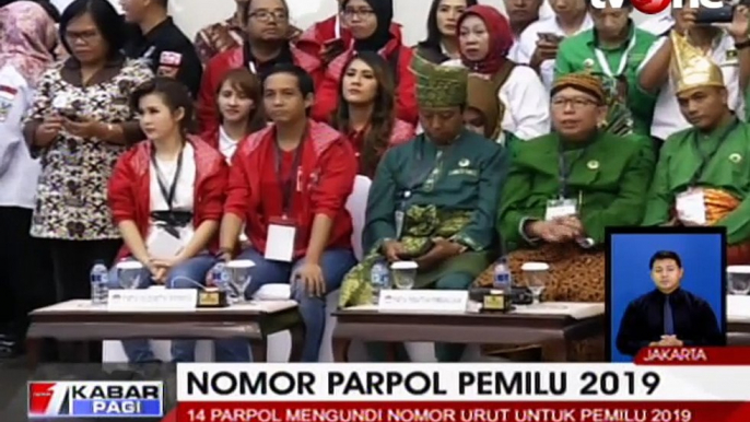 Ini 14 Nomor Urut Parpol Peserta Pemilu 2019