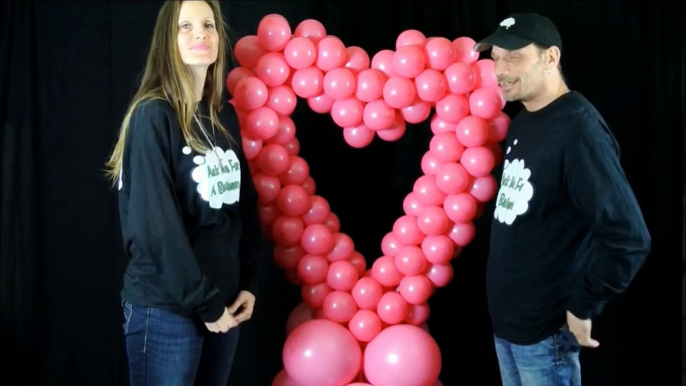 Heart Balloon Column without Stand - Balloon Decoration Tutorial