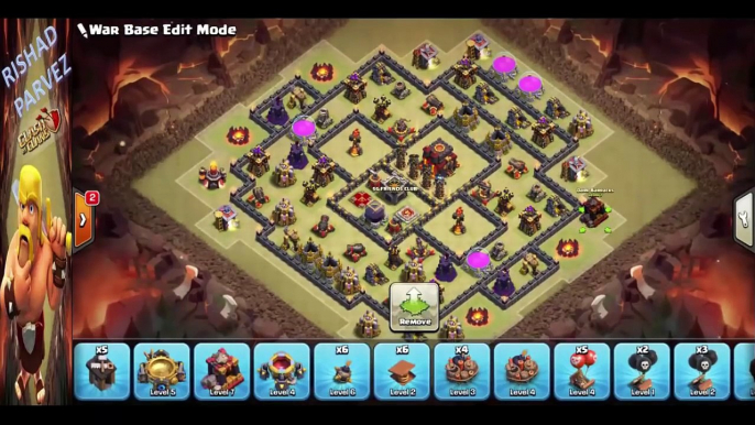 Town Hall 10 (TH10) war base - Anti 2 star - anti valk and anti Bowler- DEFENCE REPLAYS MAX ATTACK