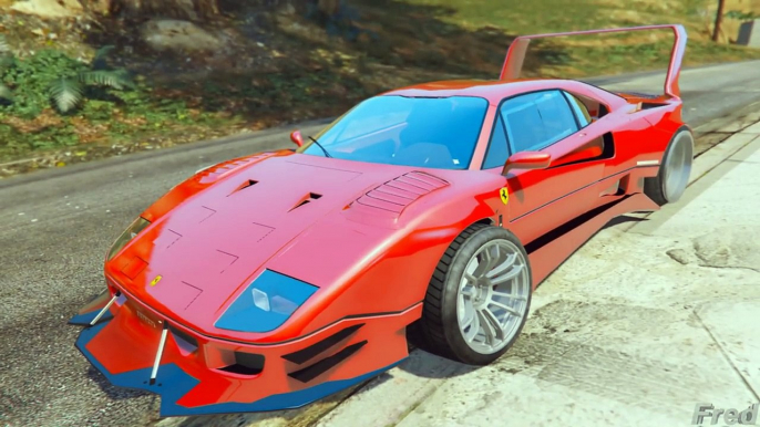 FERRARI F40 DRIFT BUILD LIBERTY WALK + CAMBER MOD for GTA V