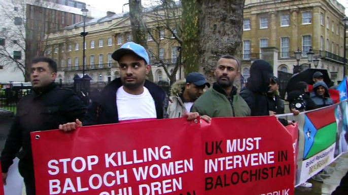 Human Rights activist Peter Tatchell addressing during a protest held in Uk by Baloch Republican Party