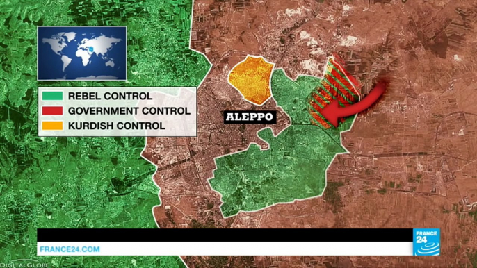 Syria: civilians flee besieged Aleppo as Assad vows "total war" against rebels