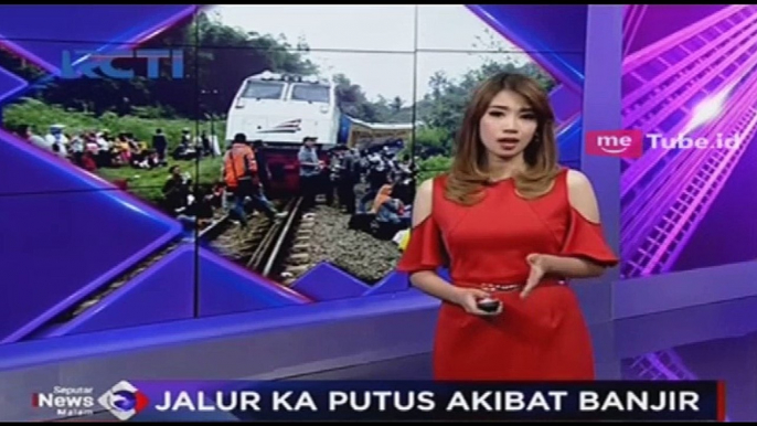 Video Detik-Detik Banjir Bandang Terjang Rel KA di Cirebon