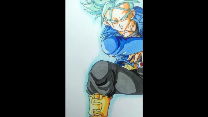 Como Dibujar a TRUNKS (futuro) SSJ DIOS AZUL. HOW TO DRAW Future TRUNKS SSJ BLUE tutoria