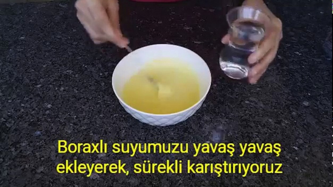 Beyaz tutkalla slime yapımı - DIY - How to make slime