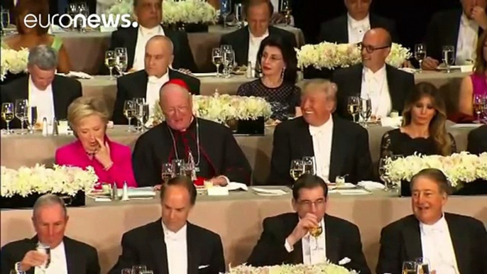 Trump and Clinton trade jokes and insults at charity dinner