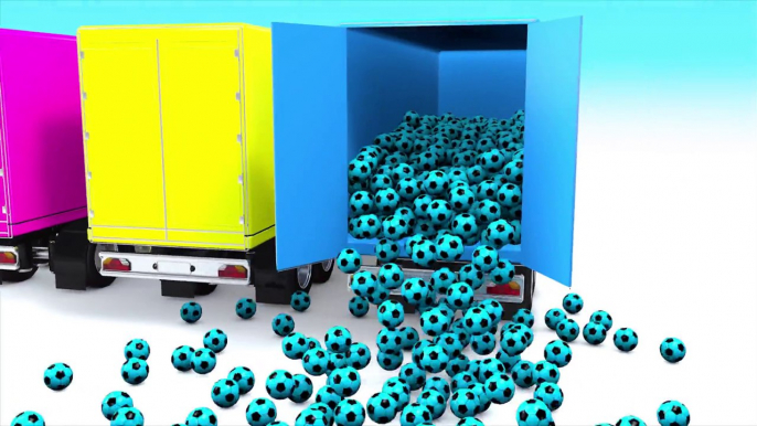 Colors for Children to Learn with A Lot of Soccer Balls and Trucks Colors video for kids