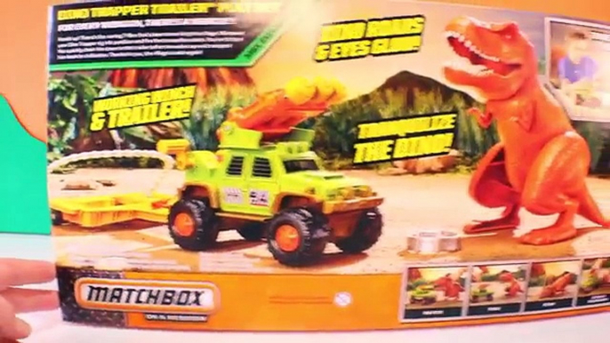 DINO TRAPPER TRAILER Play Set by Matchbox DINOSAUR TOY with T-REX Toys Review Videos