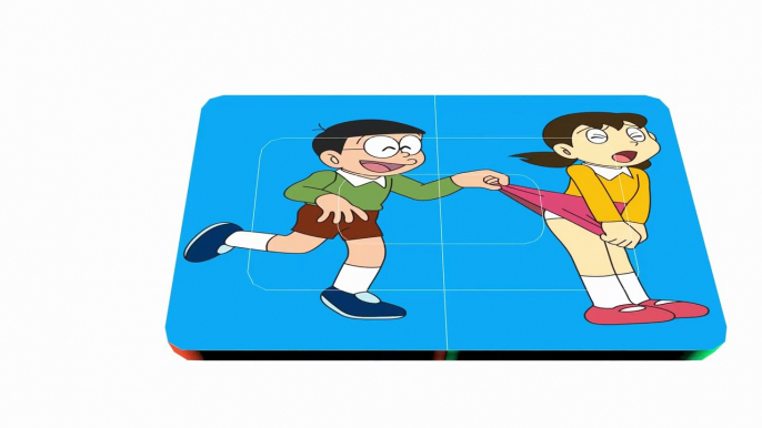 Kids Learn Colors With Doraemon Nobita Shizuka Jaian - Puzzle Wooden Toys for Kids Children Videos
