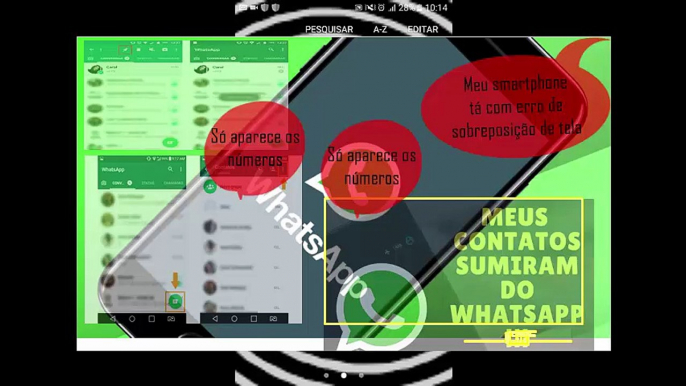 Nomes dos contatos do whatsapp sumiram mais correção da sobreposição de tela