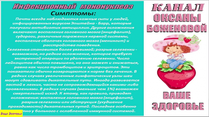 Инфекционный Мононуклеоз (Вирус Эпштейна Барра). Симтомы и Методы Лечения