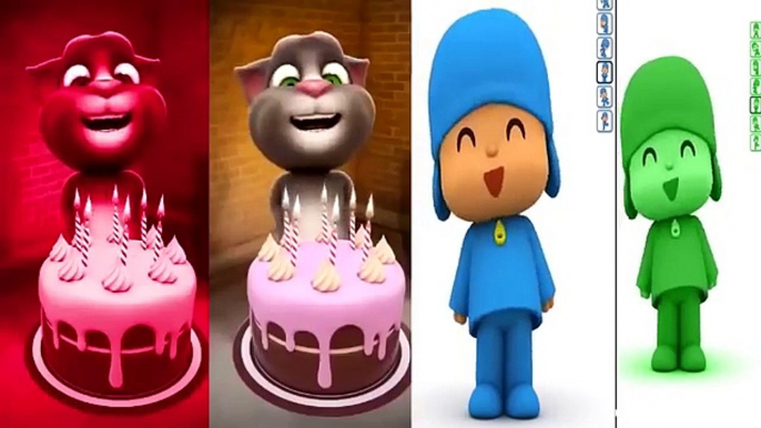 ✿Learn Colors with My Talking TOM Pocoyo Colours for Kids animation education cartoon compilation